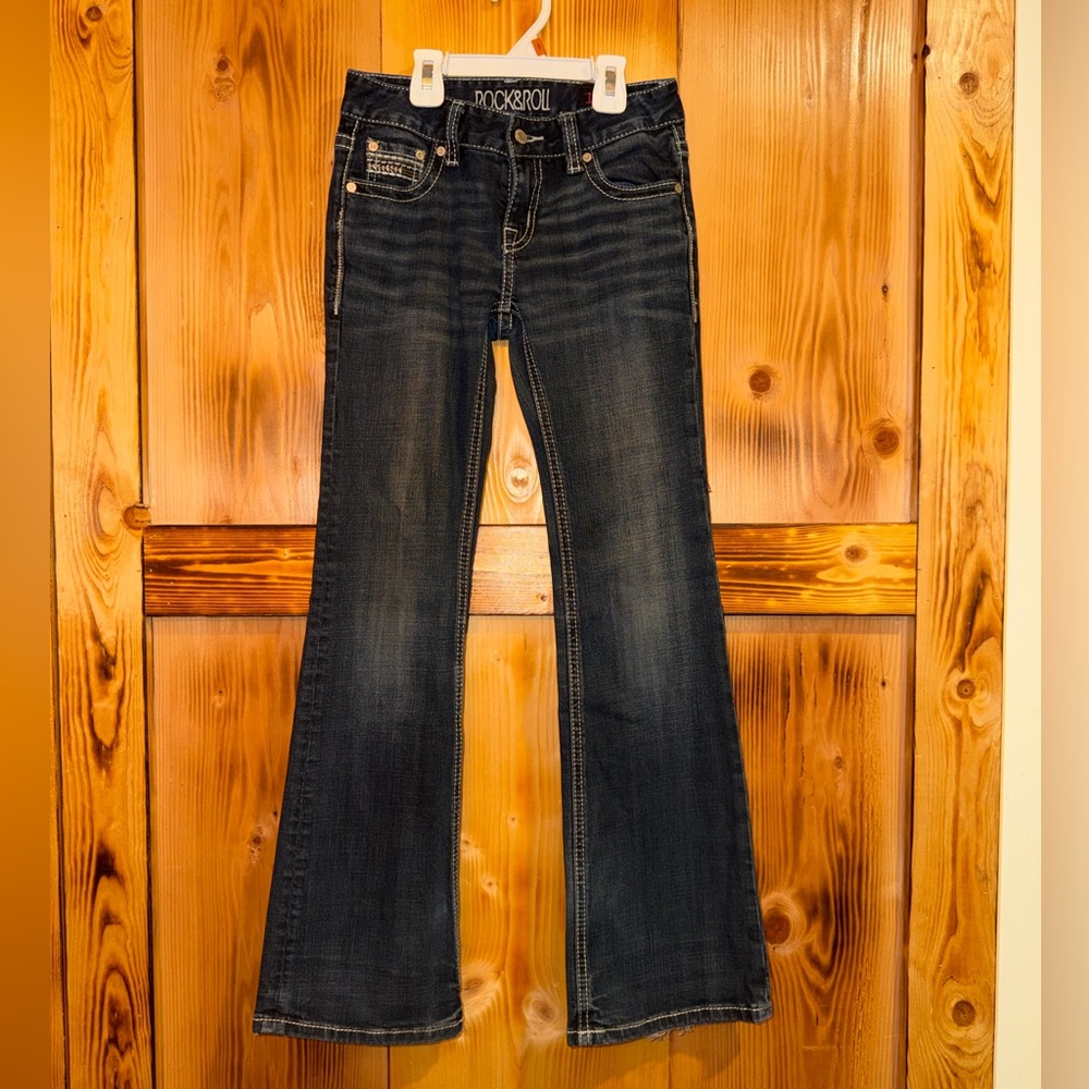Rock & Roll Girls' Dark Blue Flare Jeans